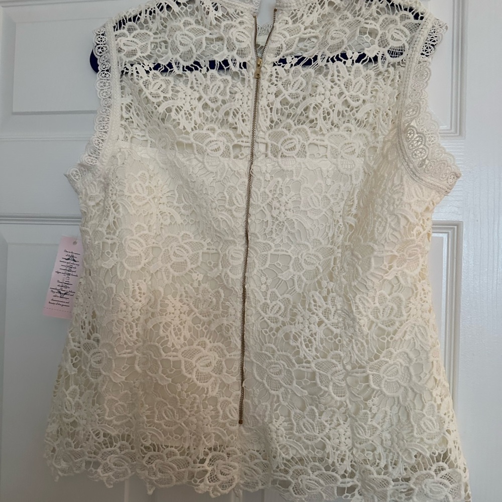 Nanette Lepore designer lacy vest. Would look fabulous over almost anything.